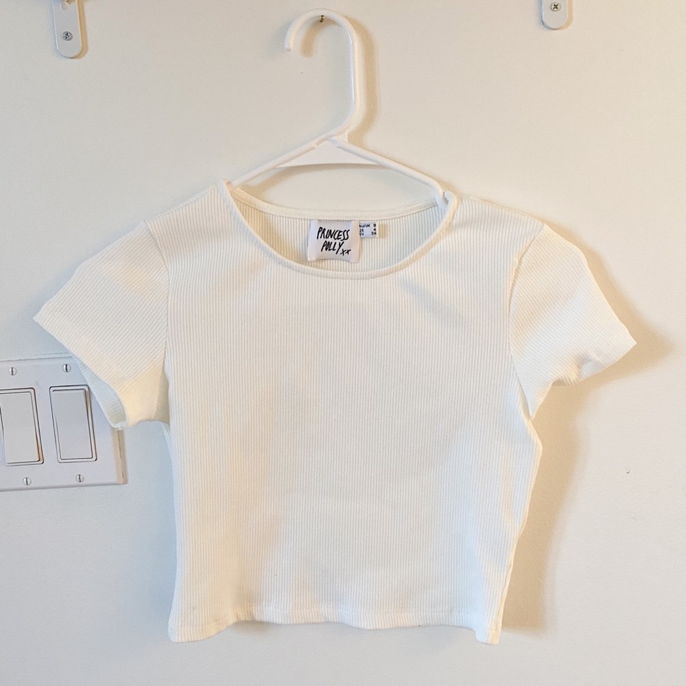 Princess Polly white cropped top